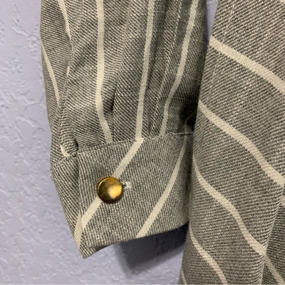 Tavin Gray Stripe Long Sleeve Pockets Long Tunic … - image 4